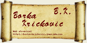 Borka Kričković vizit kartica